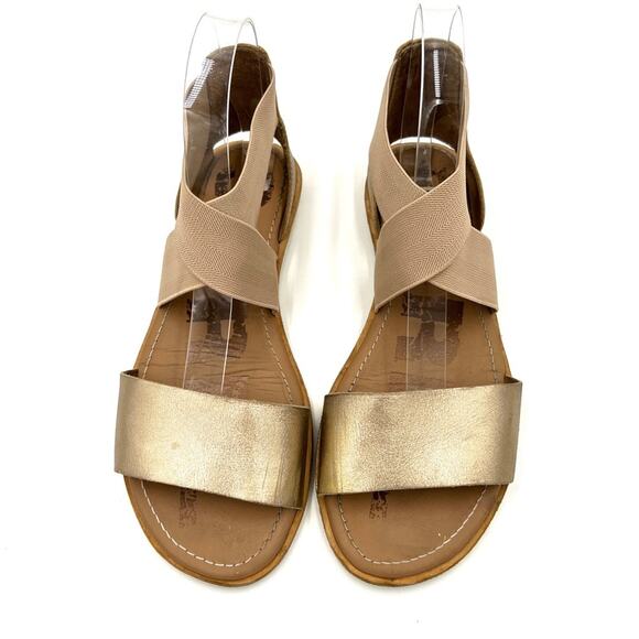 Sorel Ella II Leather Sandals Metallic Gold- Size 7.5 - Picture 2 of 11